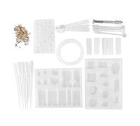 Moldes de fundición de pulseras de silicona, juego de moldes para hacer colgantes de joyería artesanal, accesorios, moldes de plástico de metal de silicona de múltiples formas