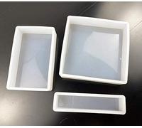 Moldes de fundición de resina rectangular cuadrada 3 unids/set, posavasos de silicona DIY molde de fundición epoxi molde de cristal incrustado fabricación de moldes de resina artesanal