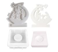 Moldes de fundición de silicona para Natividad, moldes para velas para manualidades,Molde de silicona de fácil liberación Molde de Natividad - de vela antiadherente suave para actividades artesa