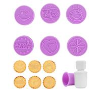 Moldes de galletas con diseño de animales en relieve 3D, sello de silicona para galletas, galletas y pasteles (morado)