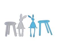 Moldes de galletas con forma de conejo, plantillas de acero al carbono para hacer tarjetas, embalaje, decoración, herramienta de horneado