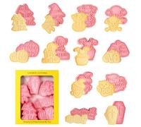 Moldes de Galletas de Halloween, 12PCS Juego de Cortadores de Galletas de Halloween 3D Prensable Plástico Molde Cortador de Pastel Hornear Galleta Moldes para Hallo-ween Decoraciones