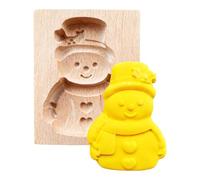 Moldes de galletas de madera,10x8x2cm Santa Elk Muñeco de nieve | Moldes de Navidad Funny 3D Cookie Stamp | Larga duración pastel postre tratamiento vacaciones casa cocina