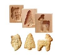Moldes De Galletas De Madera | Huellas Reutilizables,Molde De Mantequilla De Cocina Tallada De Haya,Para Mantequilla De Sabado Chocolate Azúcar Pastel De Luna Pastel Barra Hogar Cocina