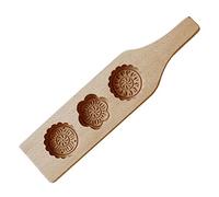 Moldes de galletas de madera, moldeador de pastel de, sellos de galletas de forma de flores de 3 flores, molde de pastel de chino, molde para hornear de madera para muffin.