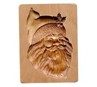 Moldes de galletas de madera, sellos de galletas de Navidad de Papá Noel tallados, prensa 3D, moldes para hornear en relieve para masa, muffins, dulce de azúcar, pan-