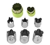 Moldes de galletas de metal para verduras, juegos de cortadores de galletas de acero inoxidable para hornear, 8 pequeños cortadores de galletas con bonito diseño, crepes y sandwicheras para hornear