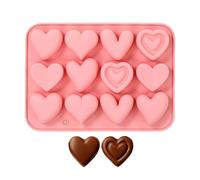 Moldes de galletas del Día de San Valentín,Molde Reutilizable De Una Docena De Cavidades Apto Para Lavavajillas - Molde Mini Para Galletas Con Relieve | Para Cumpleaños Vacaciones Amigos Estudiantes H