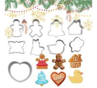Moldes de galletas Moldes navideños, cortadores de galletas para niños - Juego de moldes para galletas 9X | Moldes de galletas de gran resistencia, herramientas para hornear, moldes multifuncionales