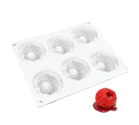 Moldes de gelatina, moldes de gelatina para postres, patrón de frambuesa de 6 cavidades, pastel de mousse de silicona de grado alimenticio seguro, antiadherente, herramientas flexibles para hornear p