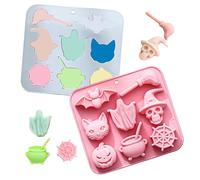 Moldes de Halloween - Moldes de silicona de noche de miedo | Moldes para hornear casa embrujada, formas espeluznantes para hacer dulces, jabón, cupcakes espeluznantes, golosinas de fiesta, clases de