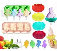 Moldes de Helado,2 Pack Juego de Moldes para Polos+4 Pcs Soporte para Helado Antigoteo,Molde de Helado de Silicona,para Helados DIY Chocolate Postre congelado