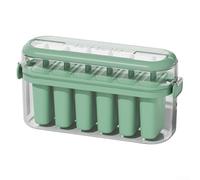 Moldes de helado reutilizables para paletas con 6 cavidades, máquina de hielo portátil para postres caseros, adecuados para jugo y leche (verde)