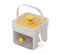 Moldes de hielo, 377 g Ice Maker with Handle and Lid, Press Type Making Tool, Double Layer Kitchen Gadgets for Drinks, Coffee Tea Whiskey Cocktails, Outdoor Camping Gathering, 15,2 x 14,2 x 12,9 cm