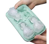 Moldes de hielo, bandejas de hielo para congelador, molde de whisky, paquete de bandejas de cubo de silicona, kits de apilables con contenedor de almacenamiento para cocina, molde de bricolaje