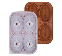 Moldes de hielo con forma de fútbol, molde deportivo 3D de 4 cavidades, molde de silicona para chocolate, bar, whisky, cócteles, café, agua, nevera, congelador, pastel, chocolate, caramelo, bola de