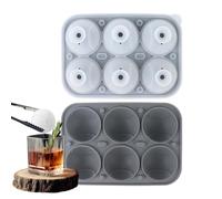 Moldes de hielo de silicona para congelador, 6 compartimentos de béisbol de silicona flexible - Bandeja de hielo de cóctel - para café whisky cerveza, día del padre, reunión familiar