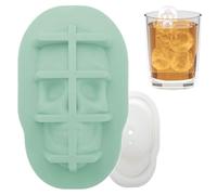 Moldes de hielo para cócteles: molde de hielo con forma de cráneo, reutilizable de alimenticio, antifugas para preparación de comidas, lavable, tamaño mediano y pequeño, fermet