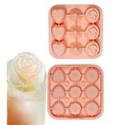 Moldes De Hielo Para Cócteles | Silicona Portátil de 9 Cavidades,Molde de corazones de hielo para bebidas,Whisky, cócteles, refrescos, zumos, limonada, cocina, picnic y camping