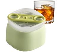 Moldes de hielo para whisky, 3 moldes para hacer bolas de hielo con palitos de paletas | Máquina de paletas de fácil liberación con tapa para cóctel, whisky, café, té