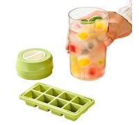 Moldes de hielo para whisky, 8 compartimentos de gran capacidad sin contacto, bandejas de hielo para congelador con tapa, para congelador, hogar, apartamento, dormitorio, camping, café, , bourbon