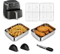 Moldes de horno de vidrio para freidora de aire caliente - compatibles con el juego de accesorios Ninja Airfryer - Compatible con Ninja AF400EU, AF500EU, DZ400EU y más - Apto para lavavajillas