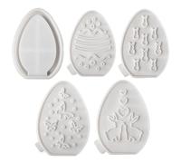 Moldes de huevo de Pascua - moldes de chocolate con huevos de huevo 3D y moldes de silicona para caramelos de huevo | moldes de horneado con forma de huevo de pascua, 5 moldes de silicona en forma de