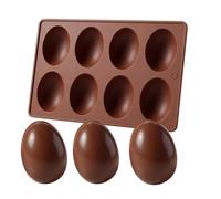 Moldes de huevo de silicona de 8 cavidades de silicona para alimentos para hornear con forma de huevo para dulces, gelatinas, pasteles, magdalenas, cubitos de hielo, y cumpleaños