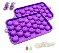Moldes de jabón de uva, moldes de silicona, paquete de 2 kits de fabricación de jabón de bricolaje, diseño de racimo de uva, fácil liberación para principiantes (morado)
