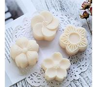 Moldes De Jabón Hechos A Mano 4 Flores Molde De Silicona para Pasteles 4 Molde De Gelatina De Flor De Cerezo para Hacer Pasteles para Hornear Moldes De Fondant Molde para Pasteles