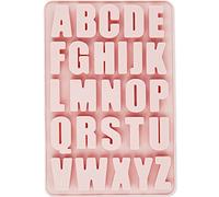 Moldes de letras de silicona grandes antiadherentes moldes de chocolate para caramelos de chocolate, molde reutilizable del alfabeto, moldes de cera derretida para fondant, azúcar, color rosa