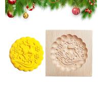 Moldes de madera para galletas, utensilios de cocina antiadherentes para árbol de Navidad, moldes de Navidad, divertidos sellos de galletas 3D, para de vacaciones, pasteles, postres, hogar