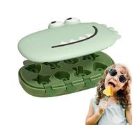 Moldes de mango, 8 compartimentos de silicona para lollies con tapa de dinosaurio, ayudantes de cocina reutilizables para adultos y niños, celebraciones familiares y