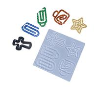 Moldes de manualidades con forma de clip de papel, molde de silicona para pendientes, colgante, molde de resina multiusos