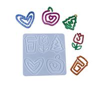 Moldes de manualidades con forma de clip de papel, molde de silicona para pendientes, colgante, molde de resina multiusos