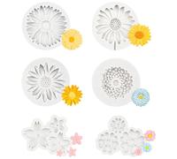 Moldes De Margaritas De Girasol De 6 Piezas, Fabricación De Velas En 3D, Herramientas Creativas Para Hornear, Adecuadas Para Postres, Artículos De Yeso De Bricolaje.