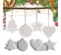 Moldes de Navidad para resina - Moldes colgantes para adornos navideños,Decoraciones de copo de nieve para cocina ventana estante | Cocina Chimeneas Fiestas Halloween Cumpleaños