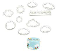 Moldes de Nubes,10 PCS Cortadores de Nubes para Decoración de Tartas Cortador de Fondant Plástico Cortador de Galletas de Nube Herramientas de Fondant para Hornear Pasteles Galletas Niños Bricolaje
