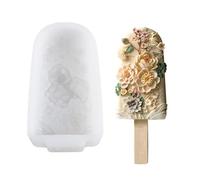 Moldes de paletas de silicona florales-Ideal para hacer helados caseros y postres congelados