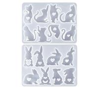 Moldes de Pascua | 2 Piezas 8 Agujeros Reutilizables y Flexibles - 3D Pascua Conejo Moldes Silicona - Para Jabón Vera Cera Epoxi Resina Decoración Arte Proyectos Primavera Fiesta y Vacaciones