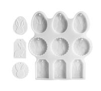 Moldes de Pascua de resina,Moldes de Pascua de resina - Moldes de moldeo de decoración navideña | Molde de moldeo de etiqueta de huevo de conejo de Pascua para decoración, moldes de yeso de colgar