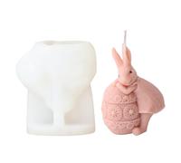 Moldes de Pascua - Lindos suministros de artesanía flexible de bricolaje - Lindo conejito de Pascua moldeado de silicona - para velas yeso decoración del hogar proyectos de arte