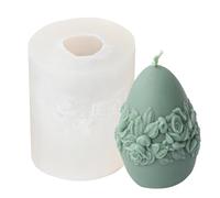 Moldes de Pascua - Moldes de silicona para velas de Pascua con patrón de de rosas, decoraciones de fiesta de resina, manualidades, jabón, fondant, decoración de pasteles, velas de jabón