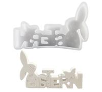 Moldes De Pascua Para Resina | Herramienta de Conejo Reutilizable para Manualidades - Molde para Adornos de Letras en Inglés y Conejo de Pascua - Para Actividades Artisticas En Casa Con Familia Y Amig
