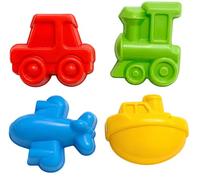Moldes de playa, juego de 4 piezas, objeto a elegir animales o vehículos, juegos de verano para niños, moldes para arena, mar, jardín y arenas, fabricado en Italia