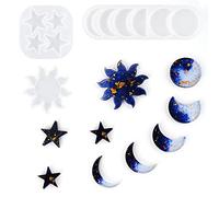 Moldes de resina de fase lunar Sun and Star Epoxy Silicona Kits de moldes de silicona para manualidades de resina DIY, hacer decoración colgantes o colgar en la pared (6.77 × 1.97 pulgadas)