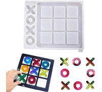 Moldes de resina de juego de mesa de tic tac toe, XO Molde de Fundición de Resina Epoxi, Juego de Mesa Artesanal DIY para Manualidades Juegos de Mesa para Niños y Adultos Juegos de Mesa Familiares