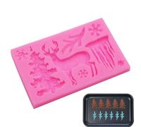 Moldes de resina de Navidad, no pegajosos, fáciles de quitar, moldes de silicona de Navidad para chocolate, pudín de cemento, arcilla, jabón, resina, yeso, pan