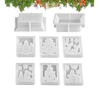 Moldes De Resina De Navidad,Set Reutilizable Antiadherente - Moldes De Silicona De Navidad Para Moldeo De Resina,Para Yeso Linterna Candelabro Decoración Hogar Centros De Mesa Adultos