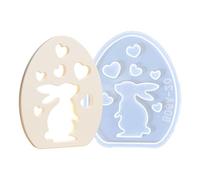 Moldes de resina de Pascua, forma de huevo hueco, herramienta de manualidades de silicona, fabricante de de yeso, suministros de arte de bricolaje, moldes de resina flexibles reutilizables